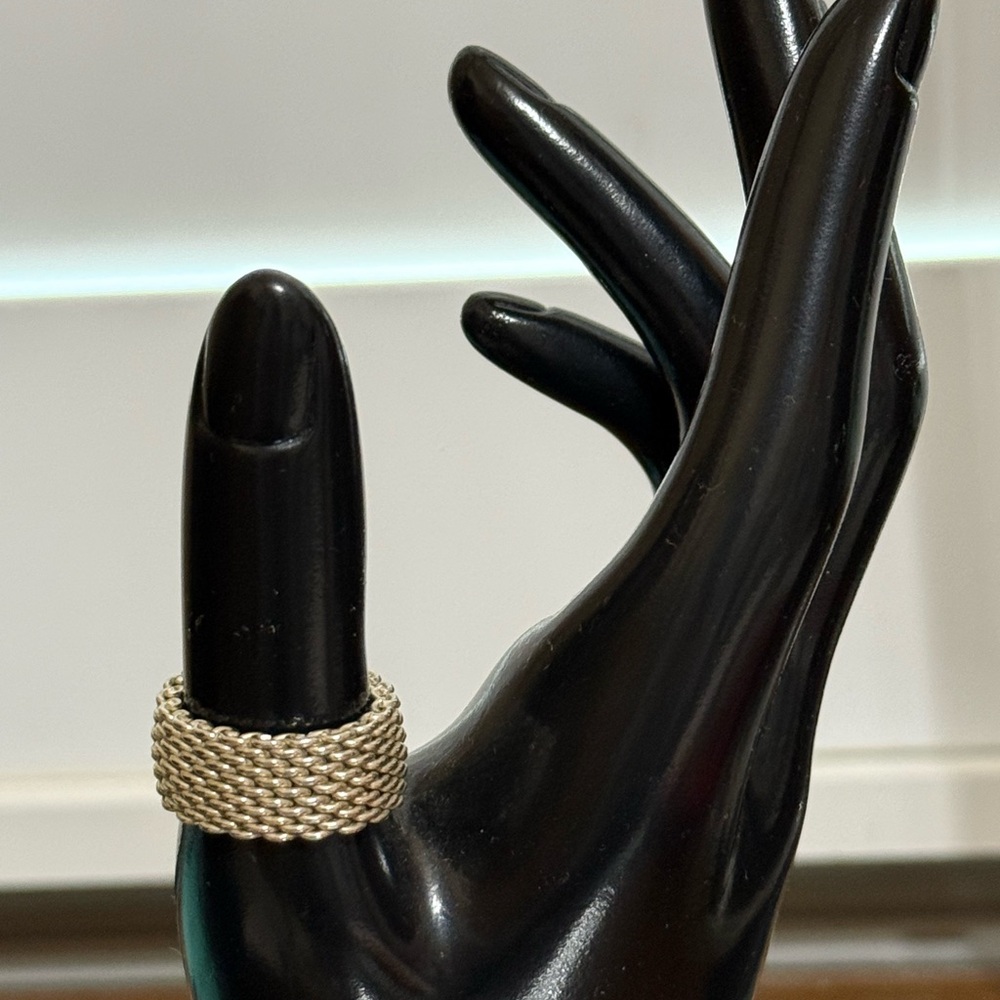 Tiffany & Co. 925 Silver Mesh Ring Size 7